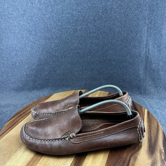 GH Bass Men\'s Dylan O Size 10.5M Brown Leather Slip On Driving Loafers Vibram main image 10